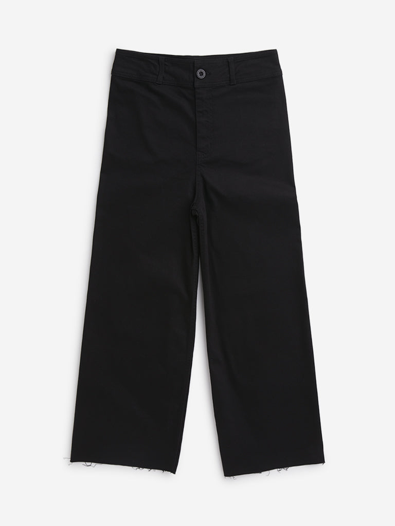 Y&F Kids Black High Rise Straight Fit Jeans