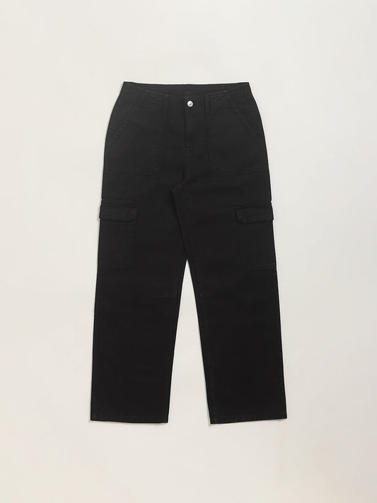 Y&F Kids Black Cargo Pants