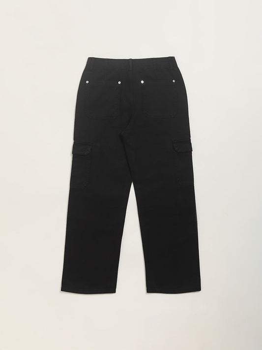 Y&F Kids Black Cargo Pants