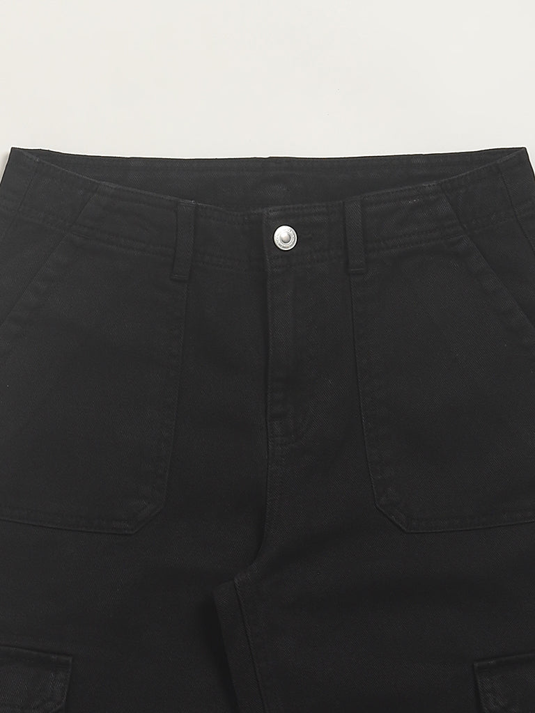 Y&F Kids Black Cargo Pants