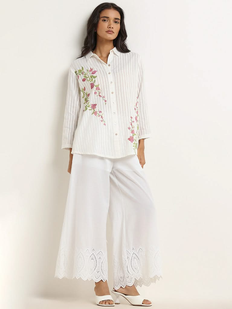 Zuba White Printed Cotton Tunic