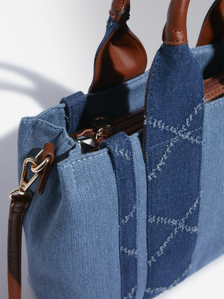 Westside Blue Denim Tote Bag