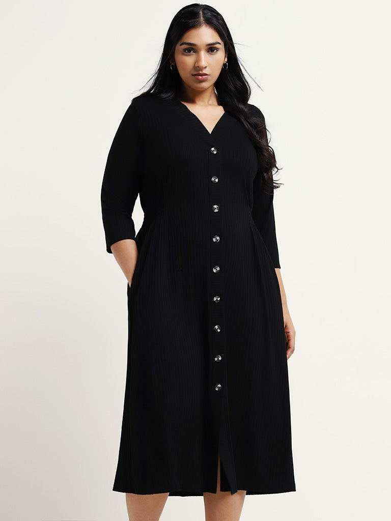 Gia Black Button Down Dress