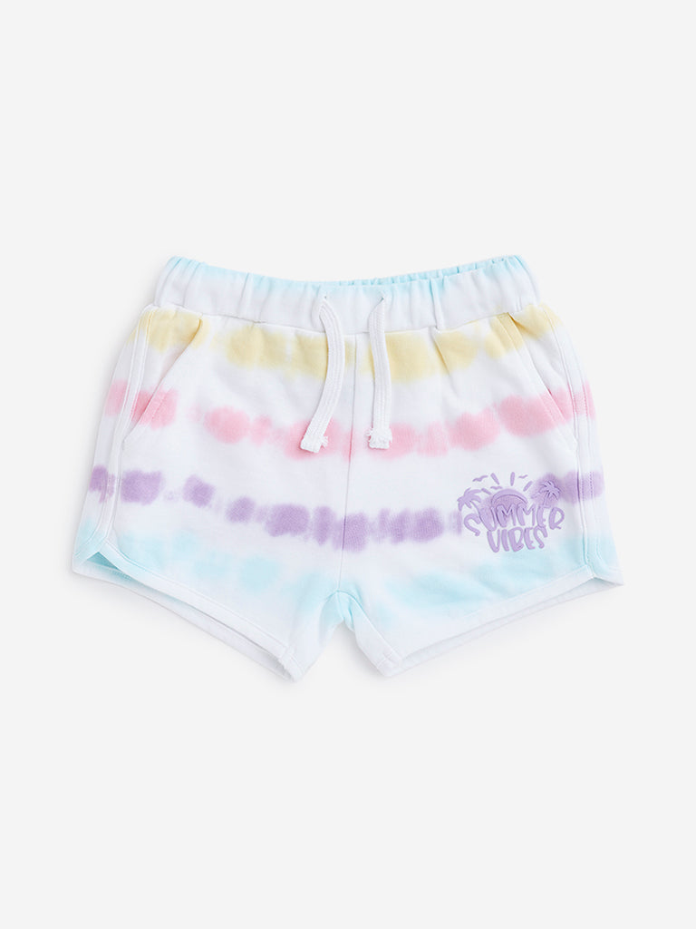 HOP Kids Multicolor Tie-Dye Printed Shorts