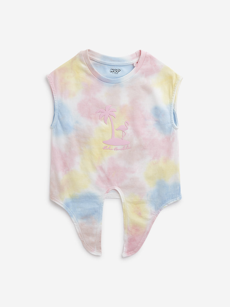 HOP Kids Multicolor Tie-Dye Printed Top