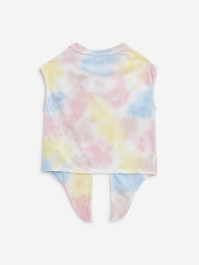 HOP Kids Multicolor Tie-Dye Printed Top