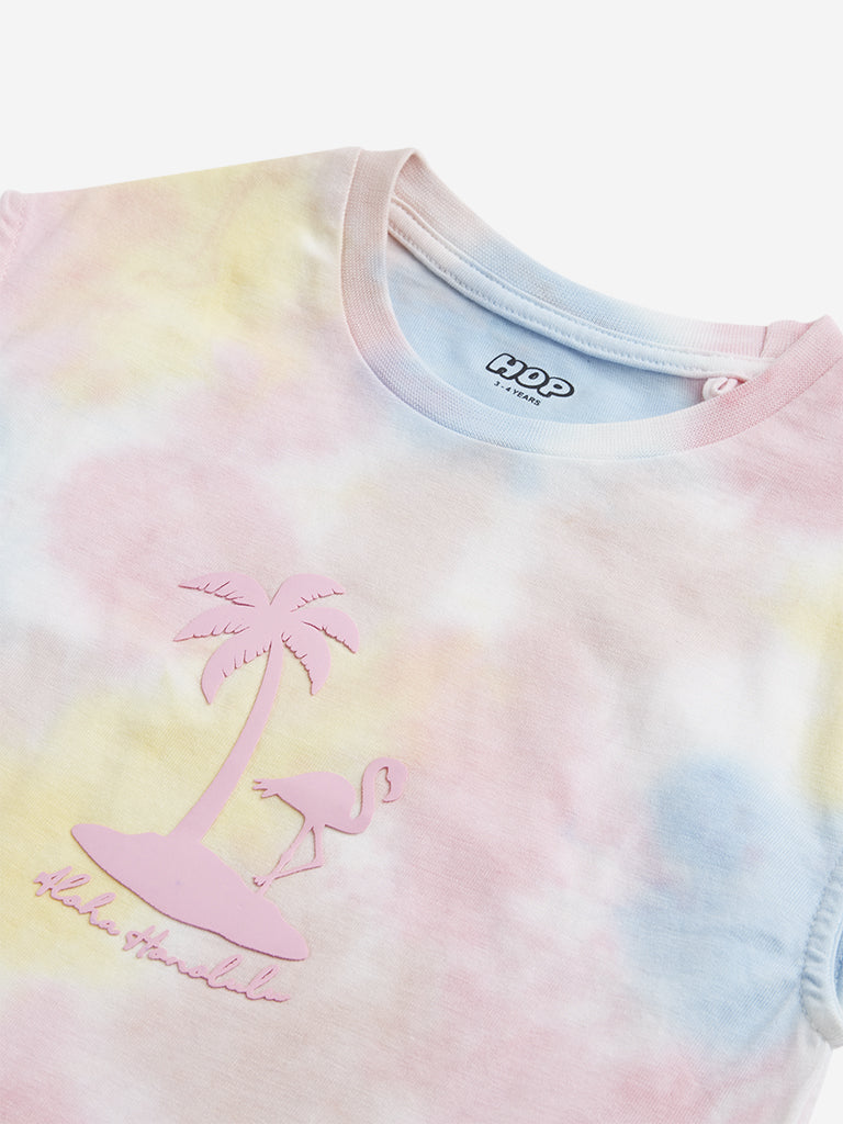 HOP Kids Multicolor Tie-Dye Printed Top