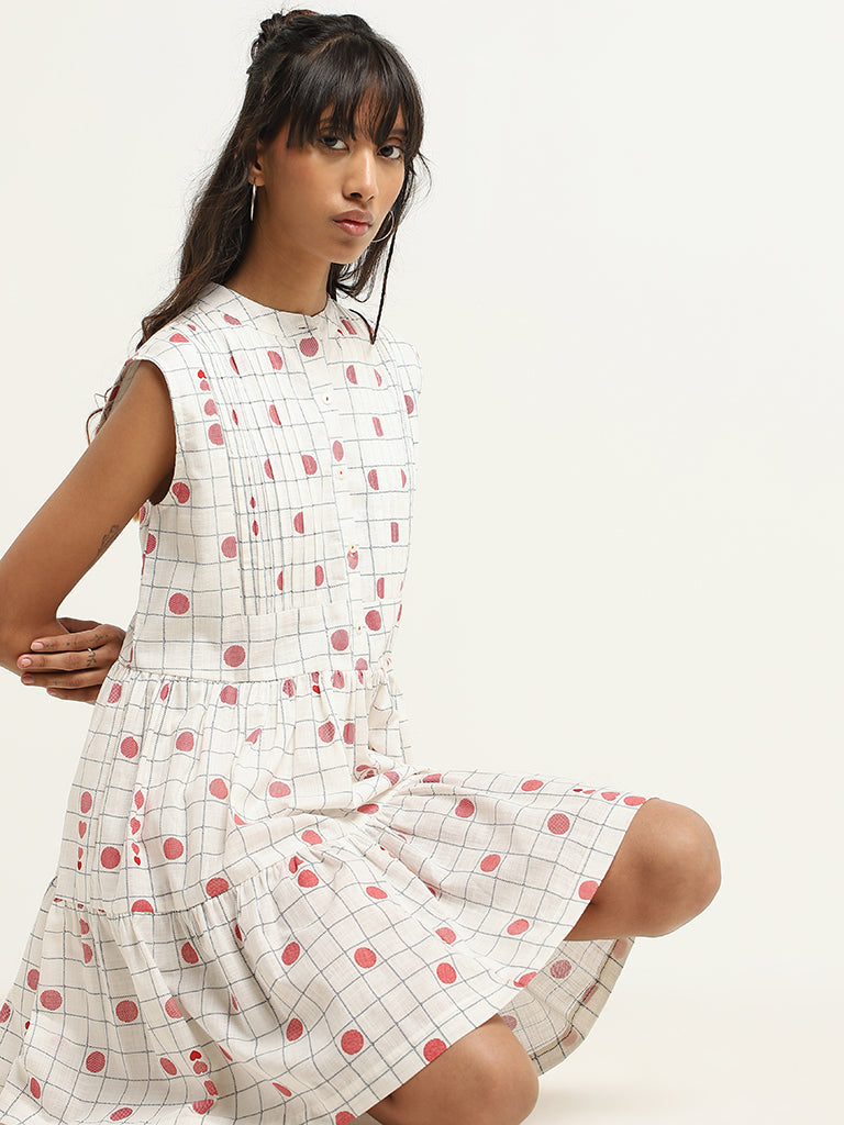 Bombay Paisley White Printed Dress