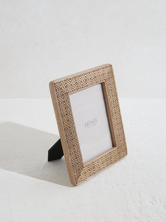 Westside Home Light Brown Etched Wooden Photoframe