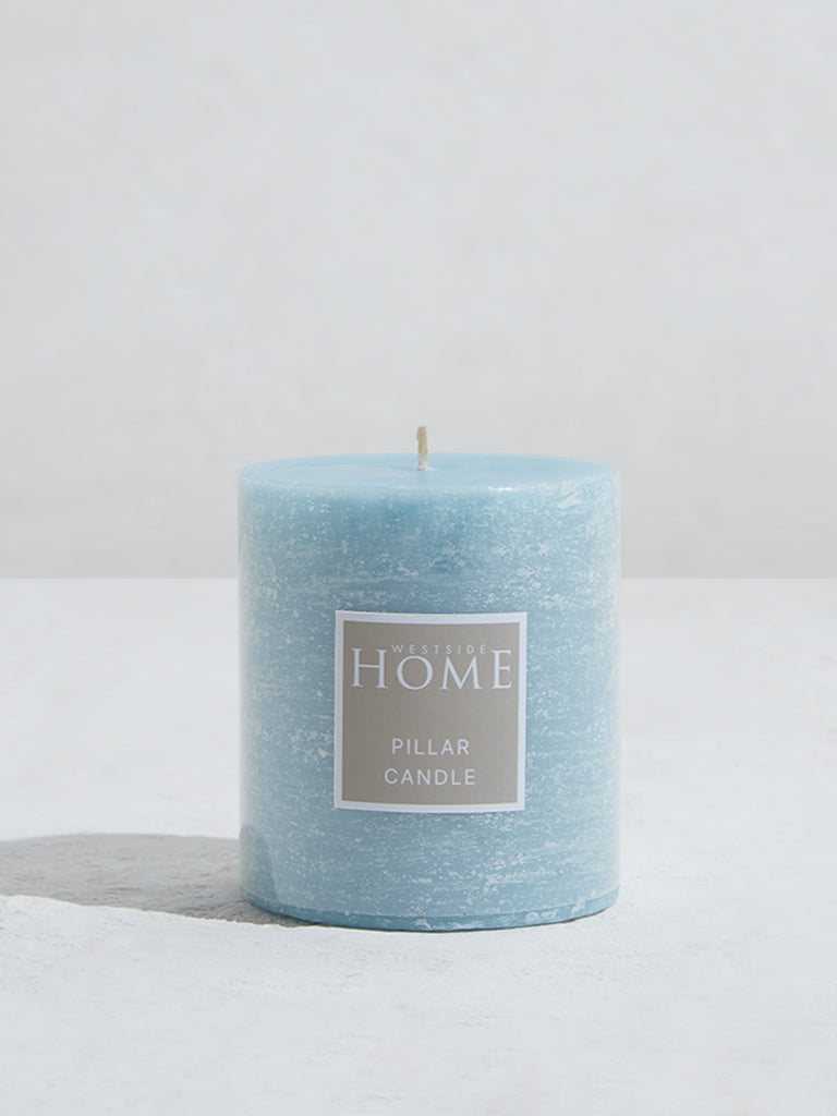 Westside Home Light Blue Pillar Candle