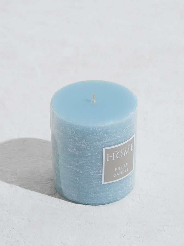 Westside Home Light Blue Pillar Candle