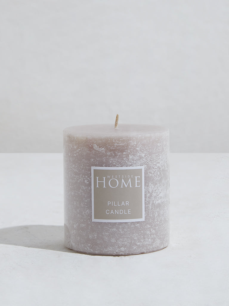 Westside Home Taupe Pillar Candle