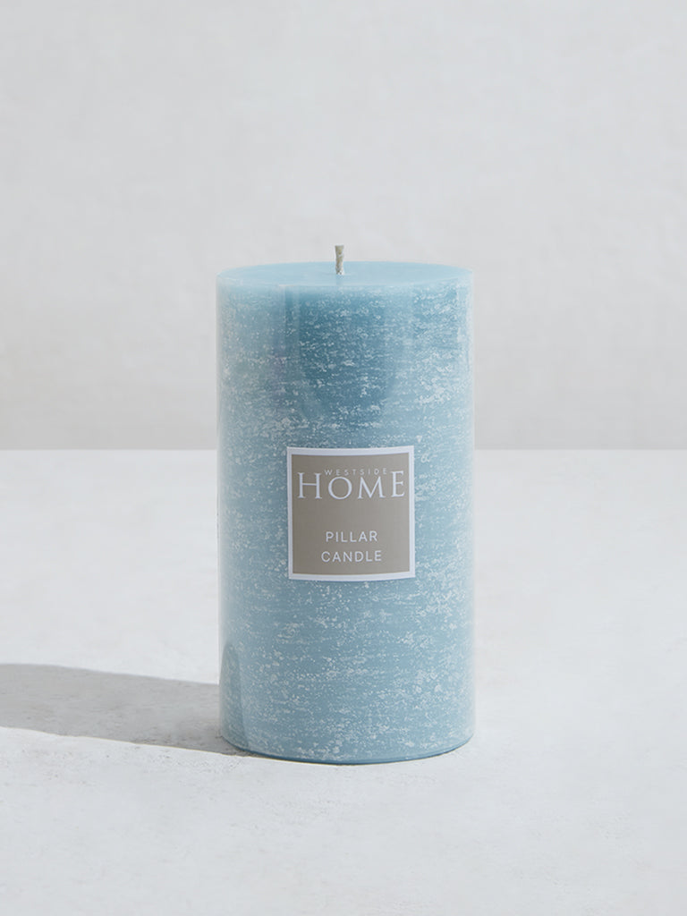 Westside Home Light Blue Pillar Candle