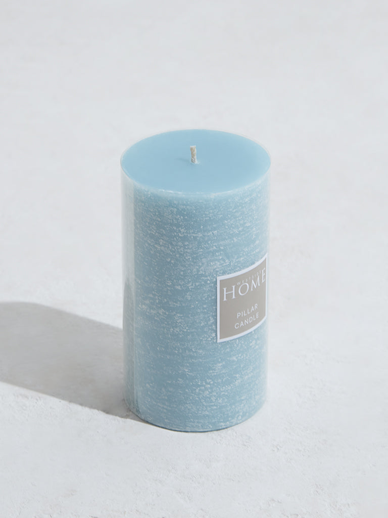 Westside Home Light Blue Pillar Candle