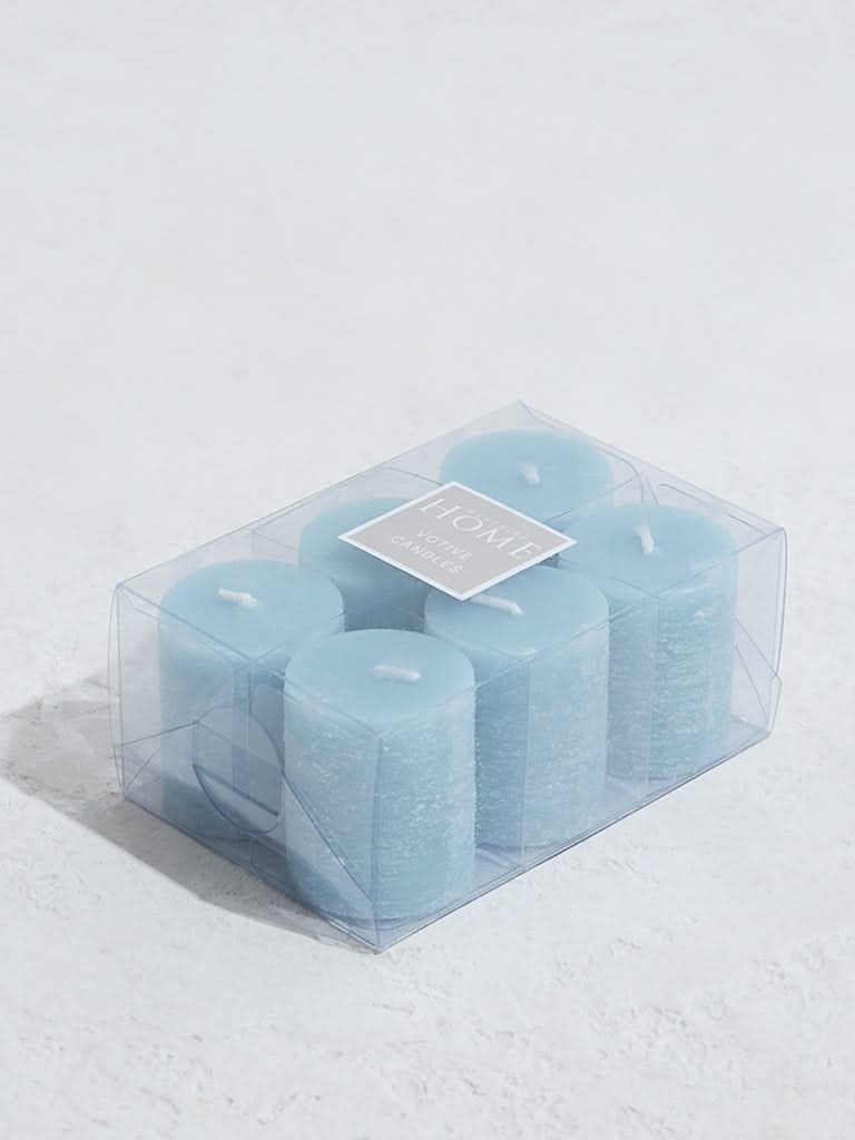 Westside Home Light Blue Votive Candles (Set of 6)