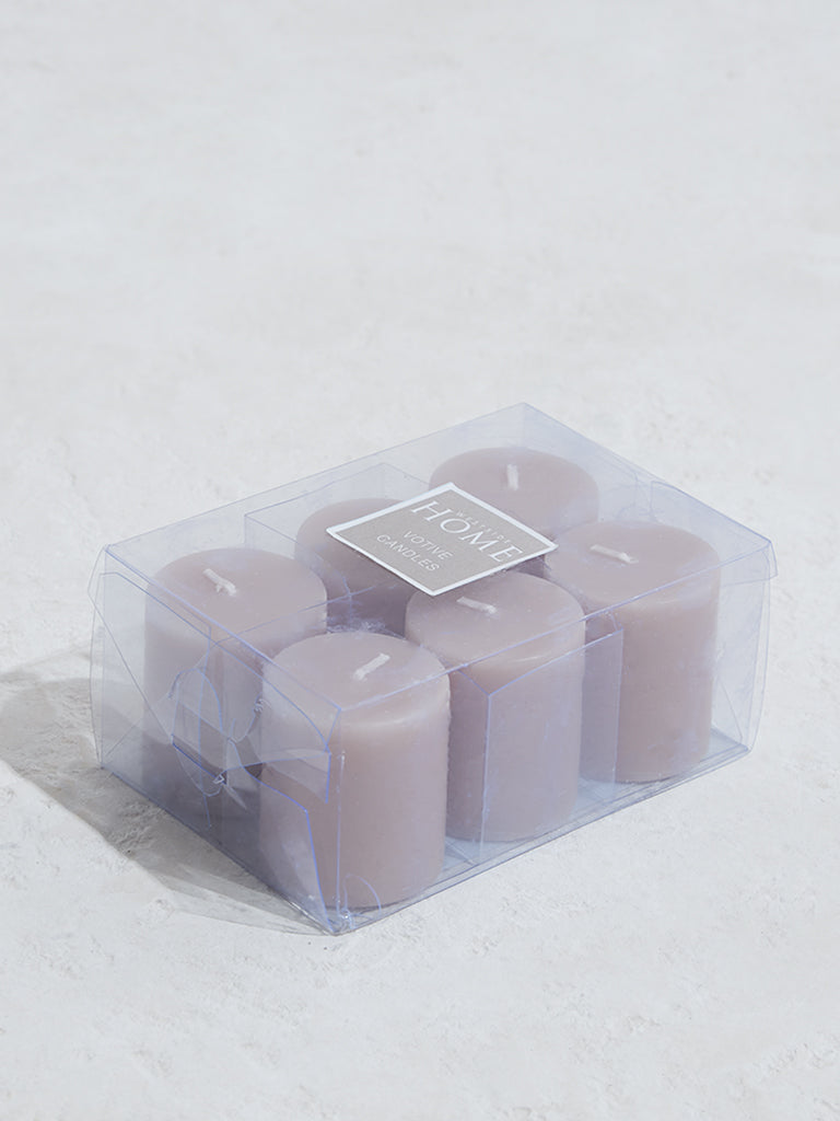 Westside Home Taupe Votive Candles (Set of 6)