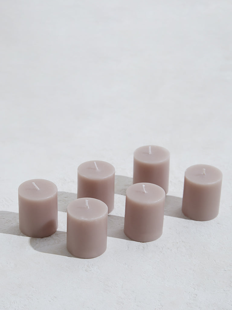 Westside Home Taupe Votive Candles (Set of 6)