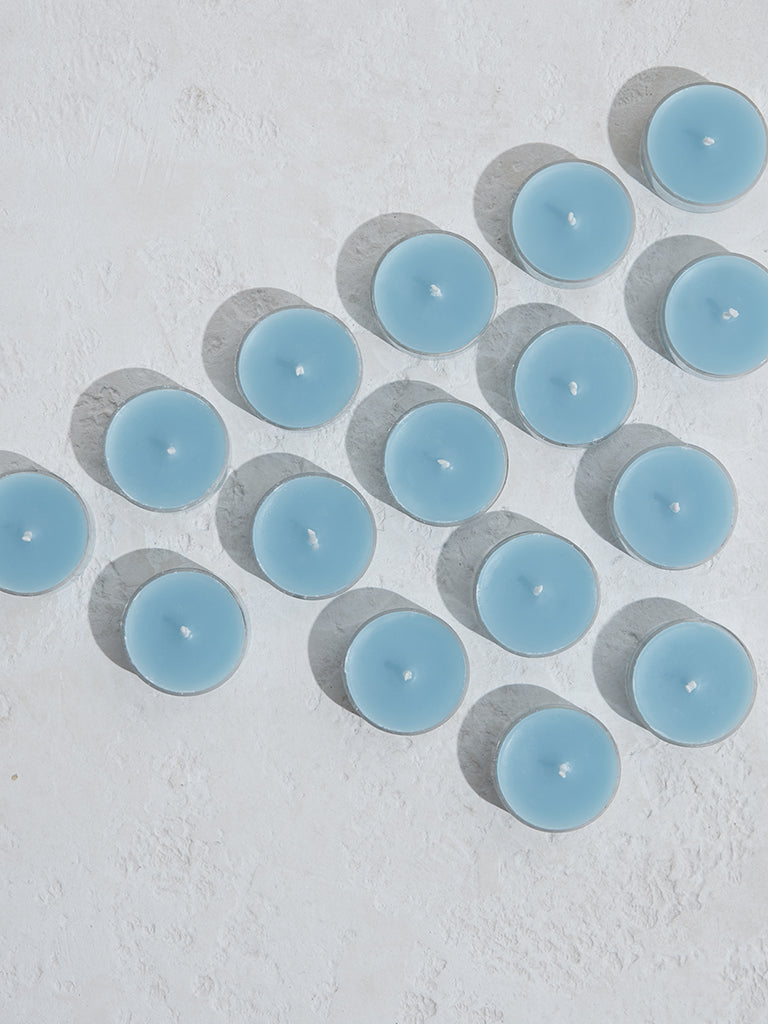 Westside Home Light Blue Acrylic Tealight Candles (Set of 16)