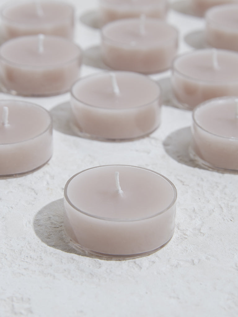 Westside Home Taupe Acrylic Tealight Candles (Set of 16)