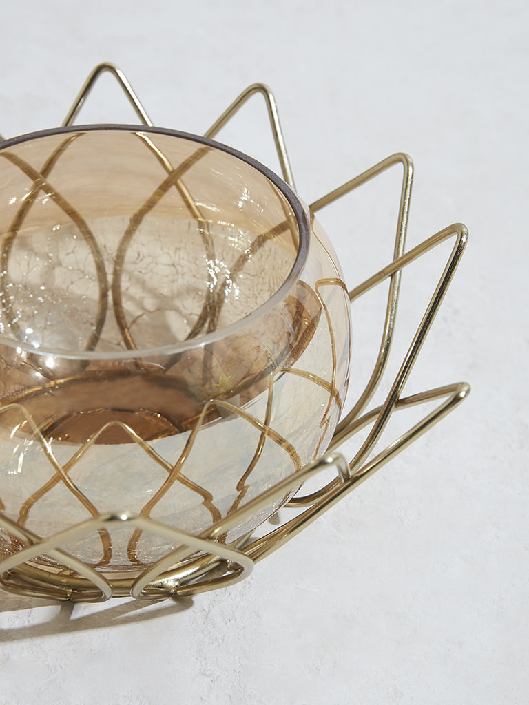 Westside Home Gold Lotus Tealight Candle Stand