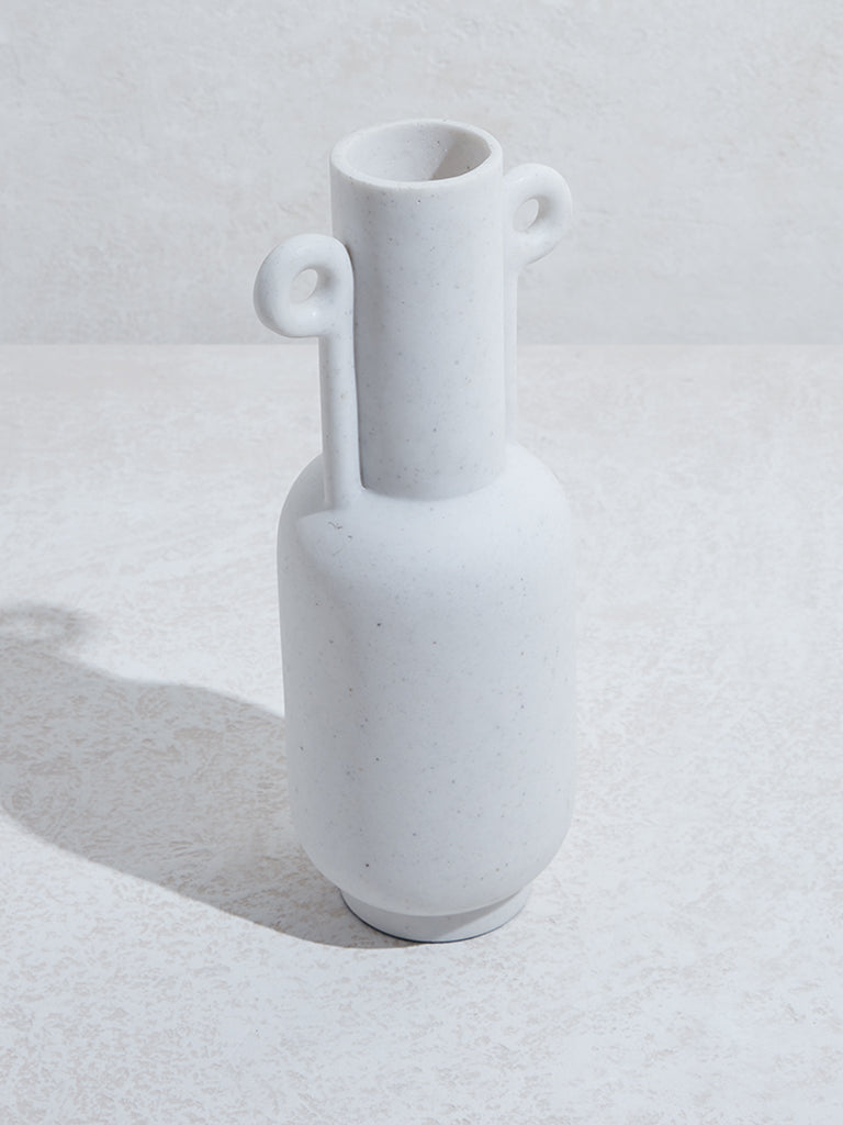 Westside Home White Marble Twin Ear Vase