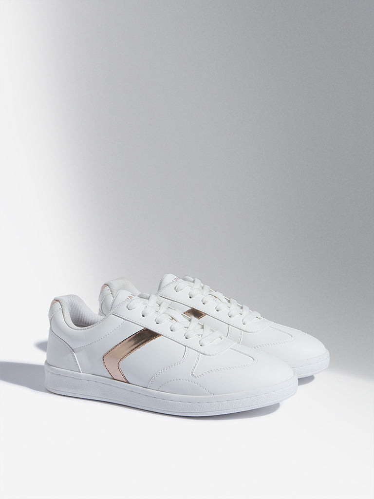 LUNA BLU White Lace-Up Sneakers