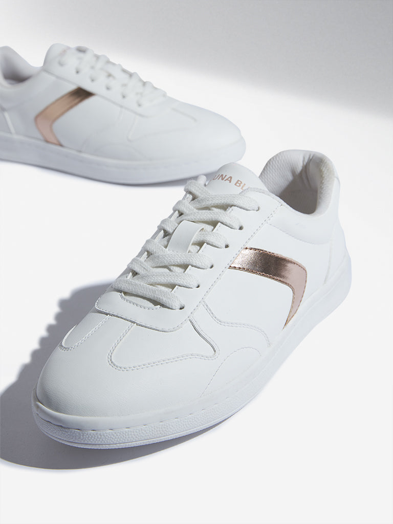 LUNA BLU White Lace-Up Sneakers