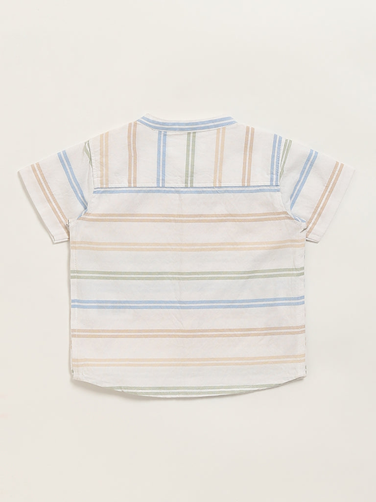 HOP Baby White Striped Shirt