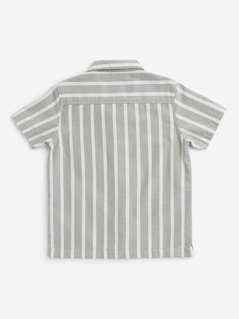 HOP Kids Olive Striped Shirt