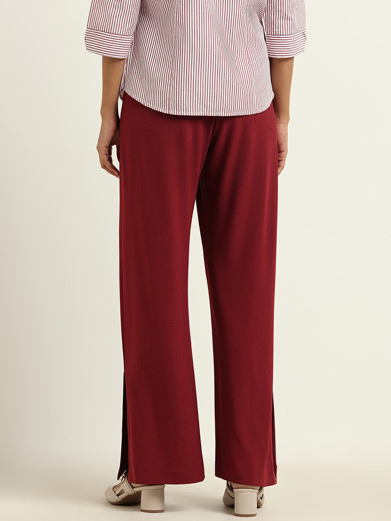 Wardrobe Plain Maroon Trousers