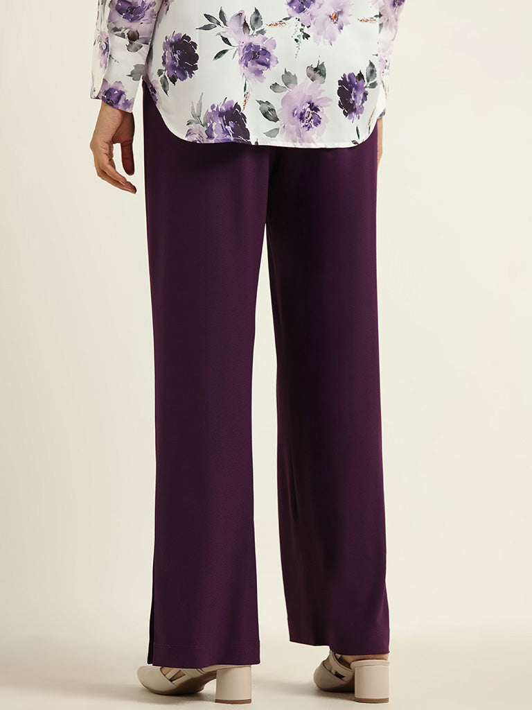 Wardrobe Plain Purple Trousers