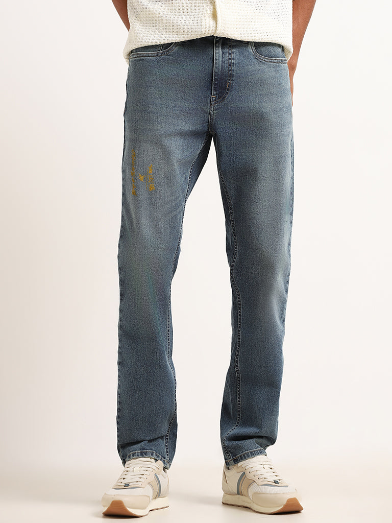 Nuon Blue Straight - Fit Mid - Rise Jeans