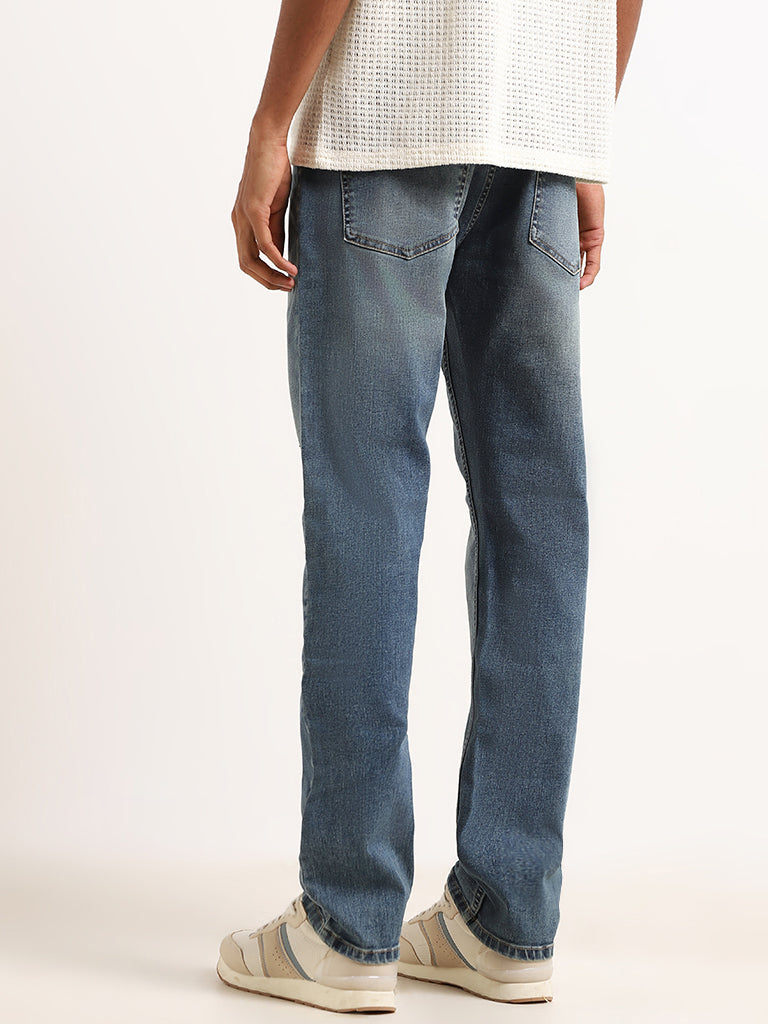 Nuon Blue Straight - Fit Mid - Rise Jeans