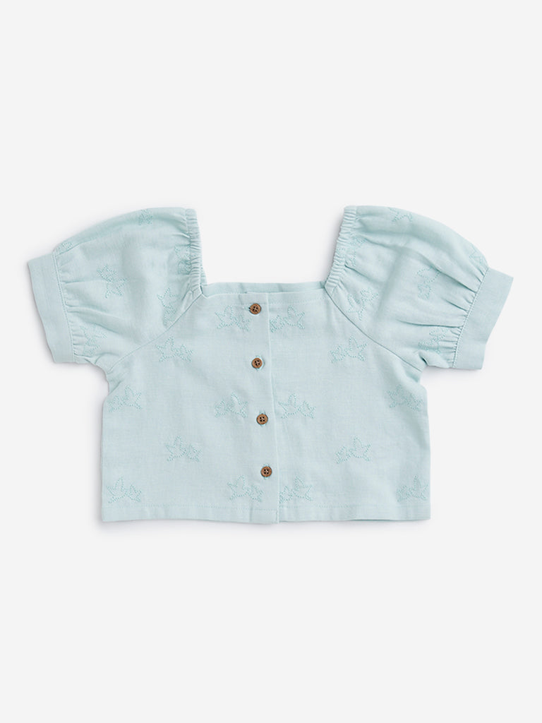 HOP Kids Sage Embroidered Top