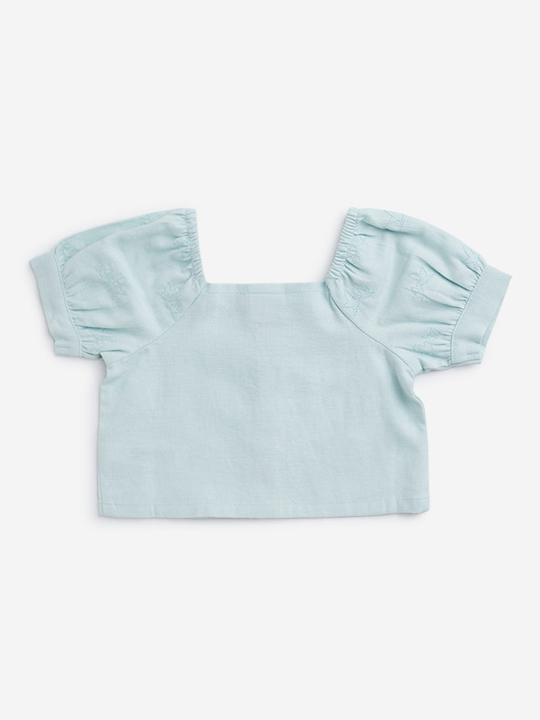 HOP Kids Sage Embroidered Top