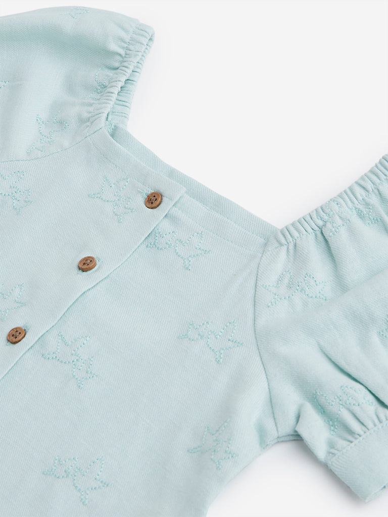 HOP Kids Sage Embroidered Top