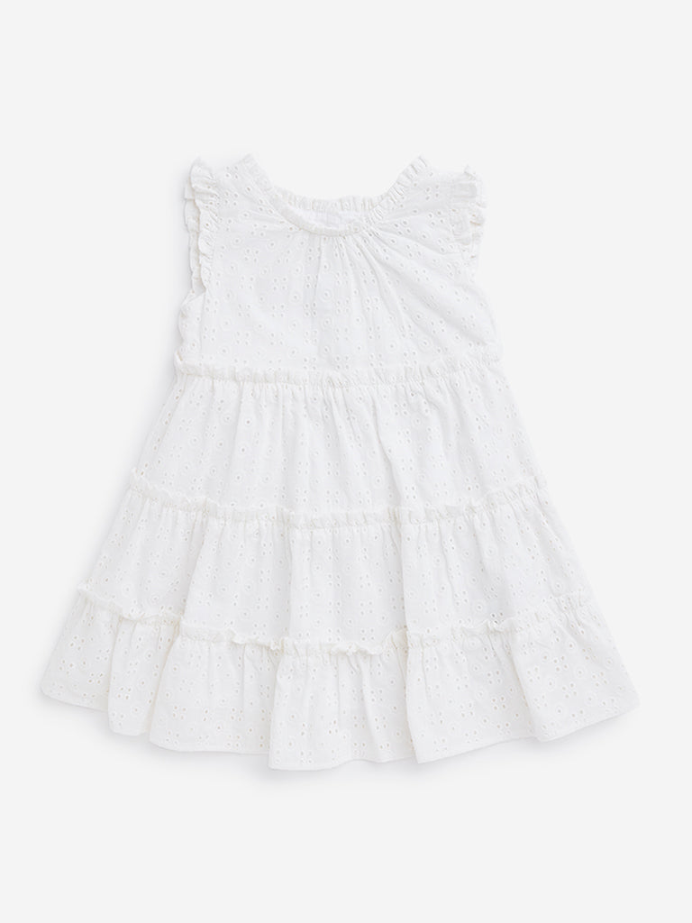 HOP Kids White Tiered Dress