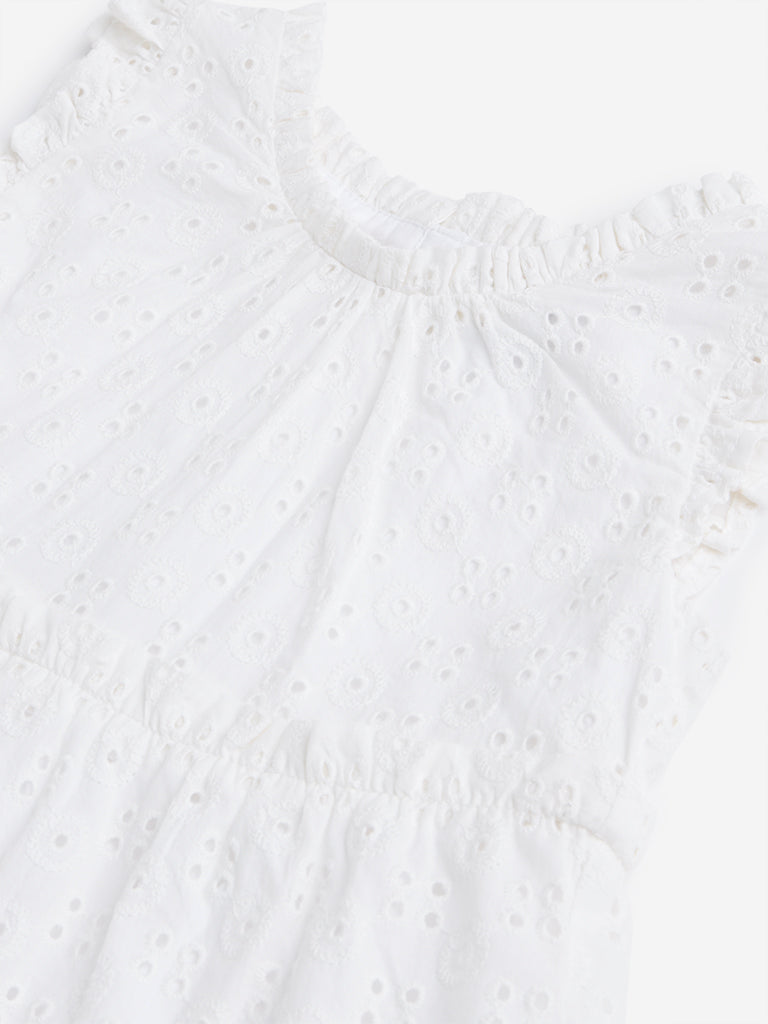 HOP Kids White Tiered Dress