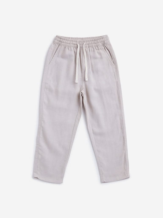 HOP Kids Beige Solid Pants