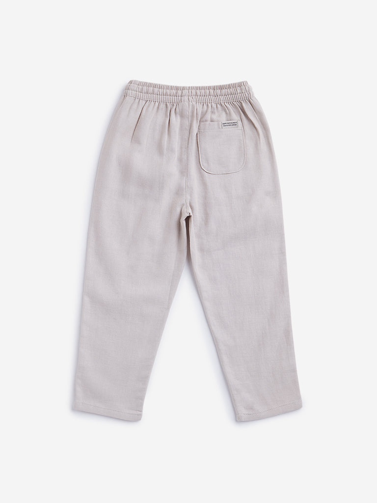 HOP Kids Beige Solid Pants