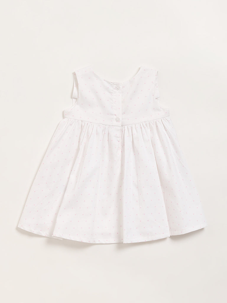 HOP Baby White Polka Dot Flared Dress