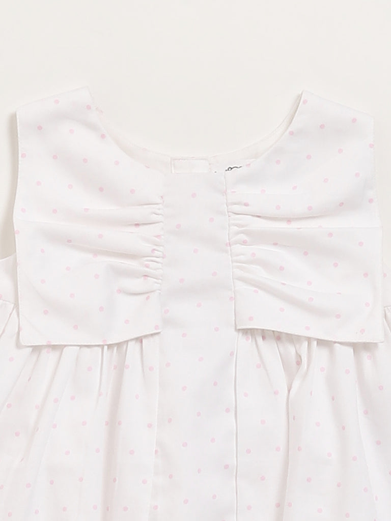 HOP Baby White Polka Dot Flared Dress