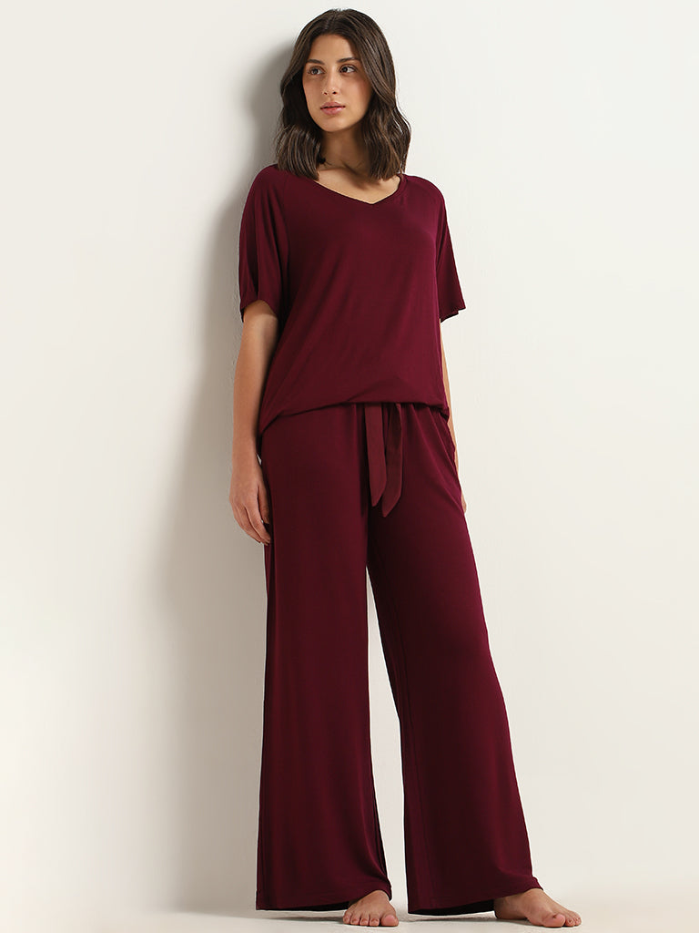 Wunderlove Burgundy Super-Soft Supersoft Pants