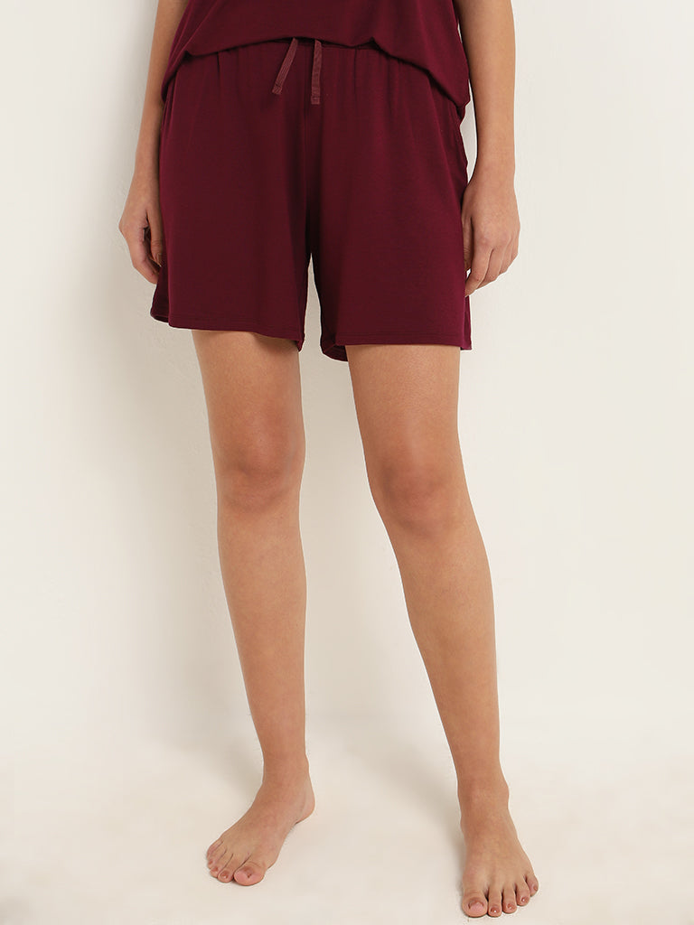 Wunderlove Burgundy Super-Soft Supersoft Shorts