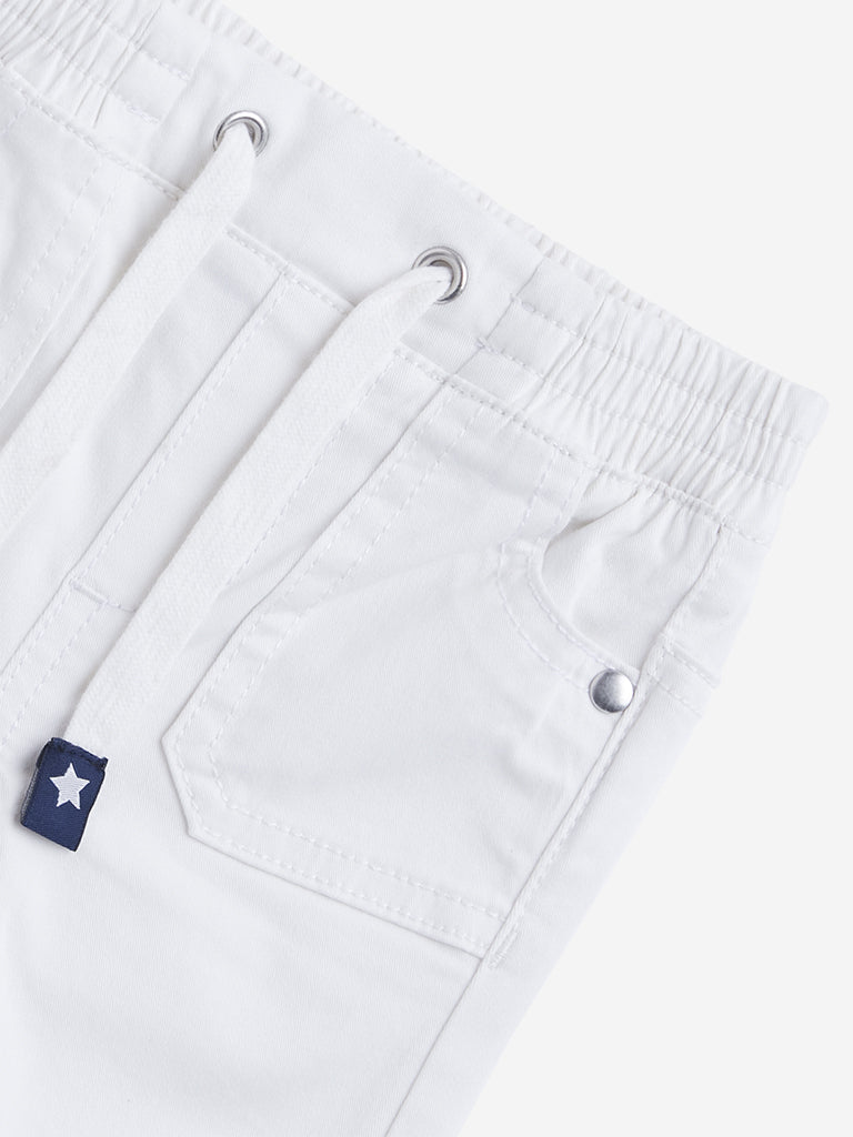 HOP Baby White Solid Joggers