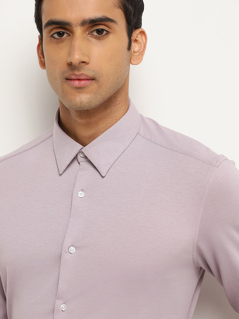 WES Formals Lilac Slim-Fit Shirt