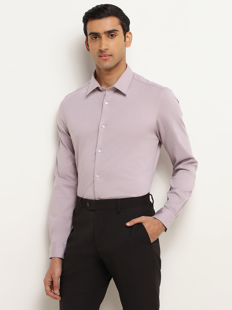 WES Formals Lilac Slim-Fit Shirt