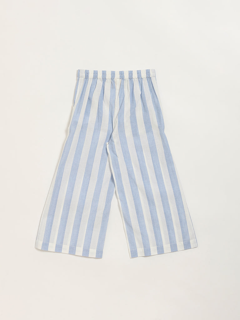 Utsa Kids Blue Striped Palazzos (2 - 8yrs)