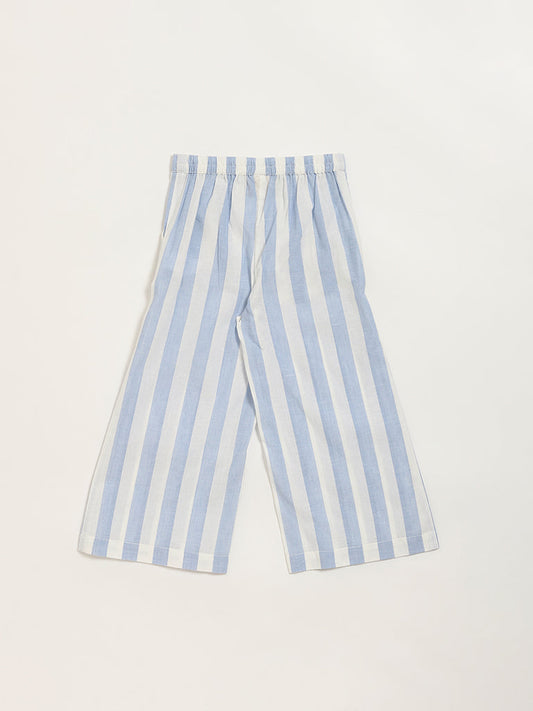 Utsa Kids Blue Striped Palazzos (2 - 8yrs)