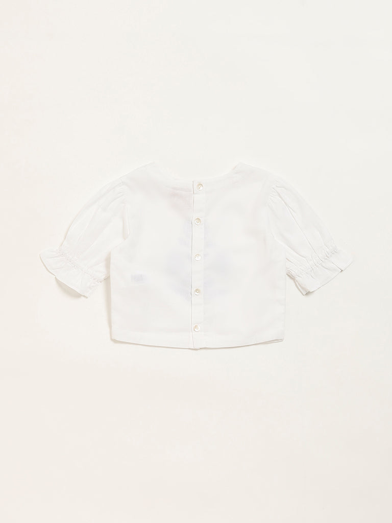 Utsa Kids White Floral Printed Top (2 - 8yrs)